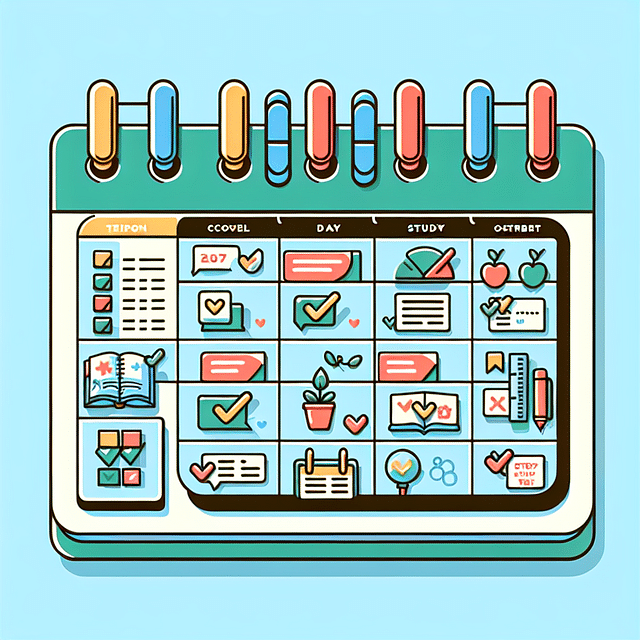 calendar with study plan