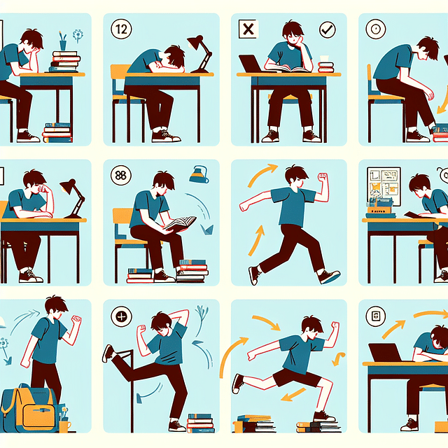 student exercising between study sessions