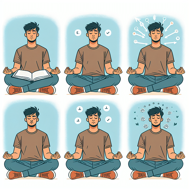 student meditating for relaxation