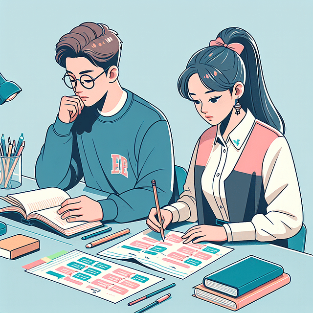 student reviewing a study plan