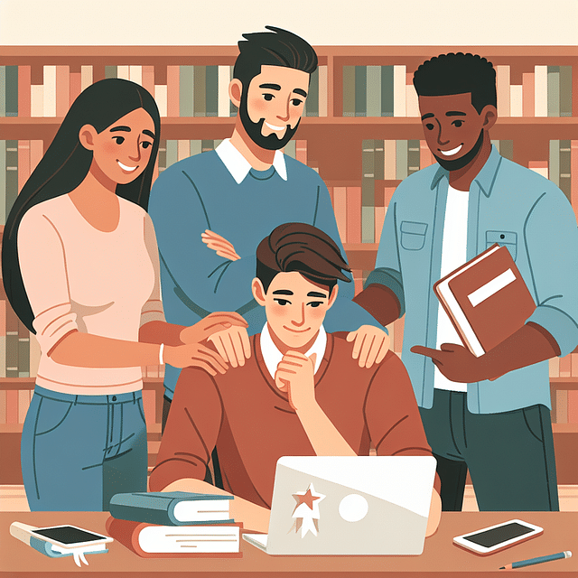 student receiving support from friends