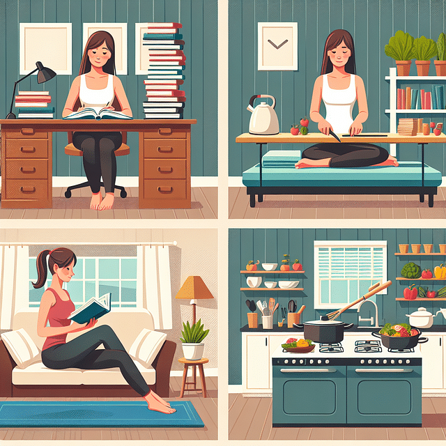 student relaxing with a healthy lifestyle