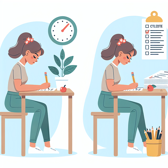 student taking a timed practice test