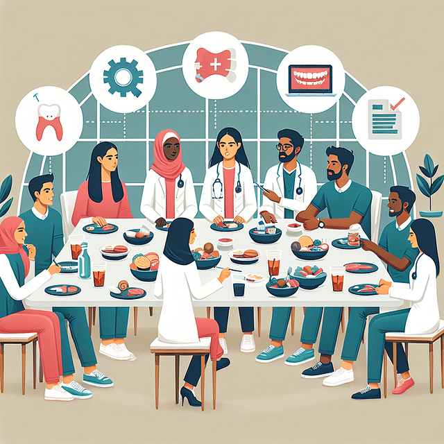 dental residents in an educational lunch meeting