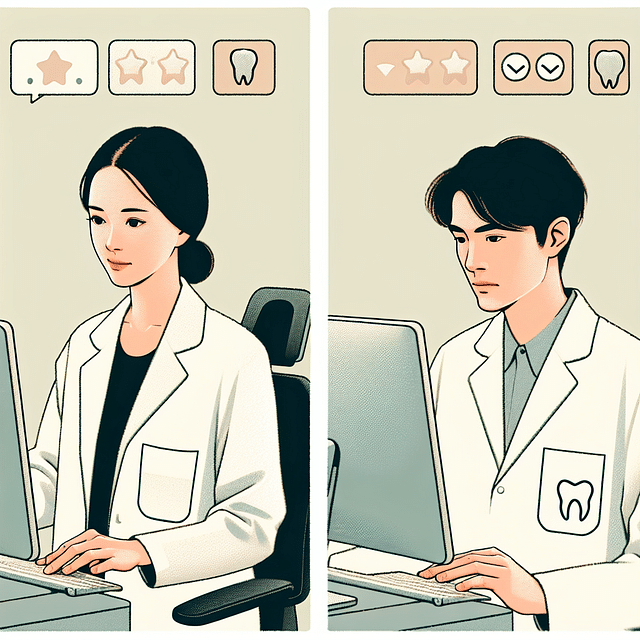 dentist reflecting on feedback