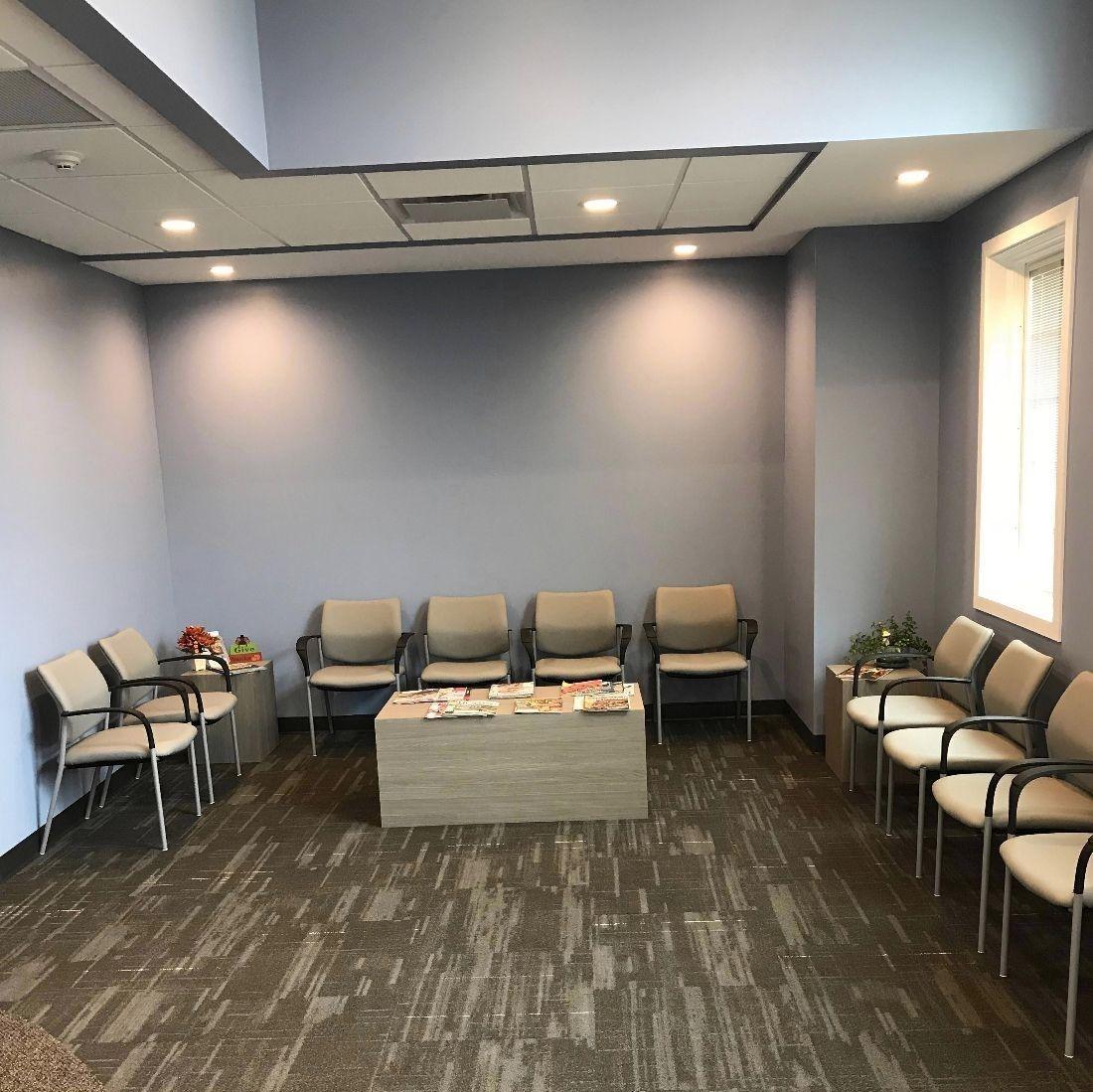 dental office waiting room comfortable seating