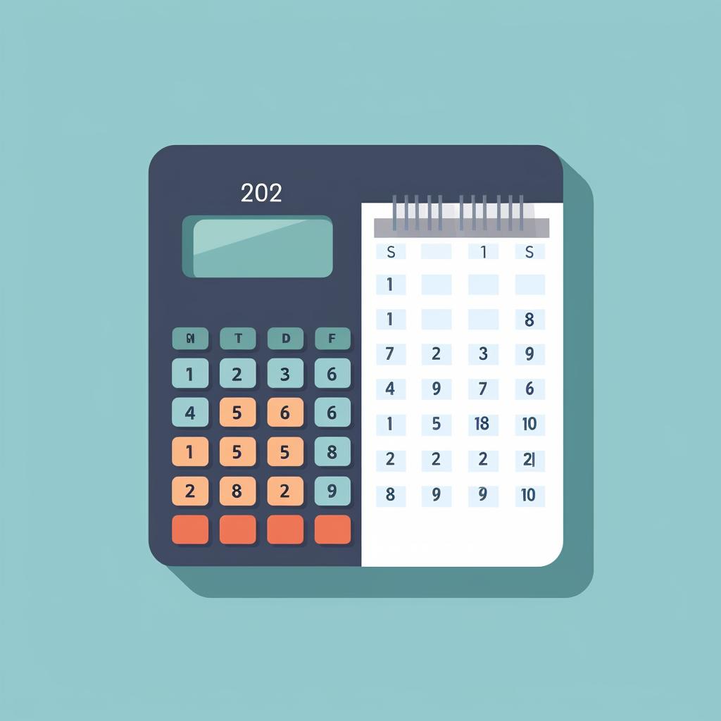 Calendar and calculator representing time and cost