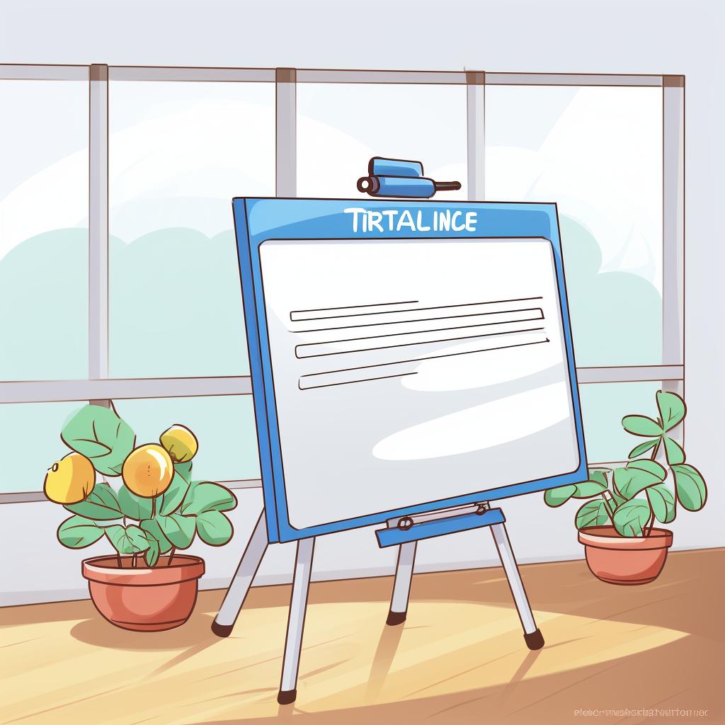 A whiteboard with written training objectives
